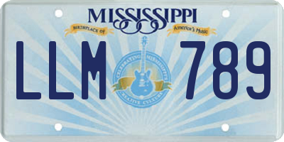 MS license plate LLM789