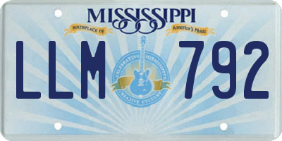 MS license plate LLM792