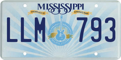 MS license plate LLM793