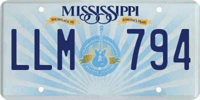 MS license plate LLM794