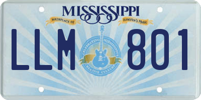 MS license plate LLM801