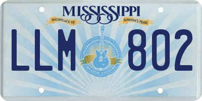 MS license plate LLM802