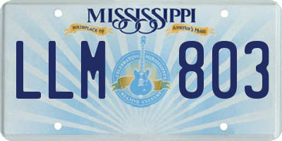 MS license plate LLM803