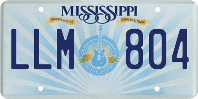 MS license plate LLM804