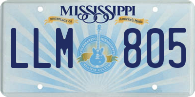 MS license plate LLM805