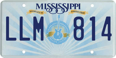 MS license plate LLM814