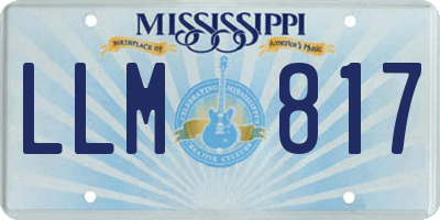 MS license plate LLM817
