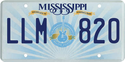 MS license plate LLM820