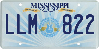 MS license plate LLM822
