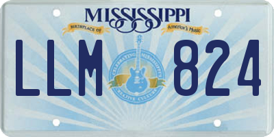MS license plate LLM824