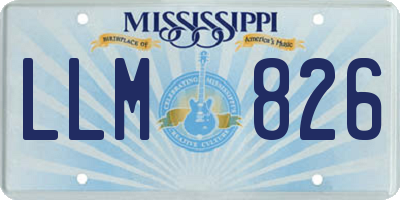 MS license plate LLM826