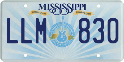 MS license plate LLM830