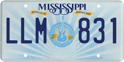 MS license plate LLM831
