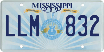 MS license plate LLM832