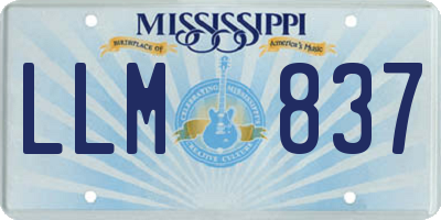 MS license plate LLM837