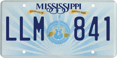 MS license plate LLM841
