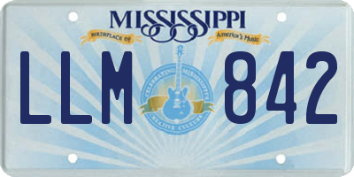 MS license plate LLM842