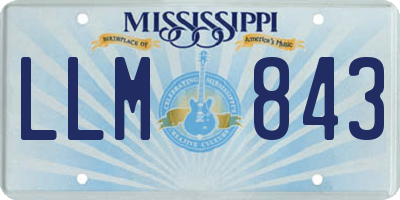MS license plate LLM843
