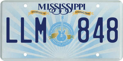 MS license plate LLM848