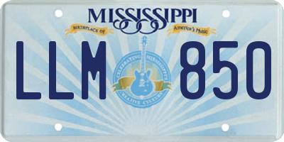 MS license plate LLM850