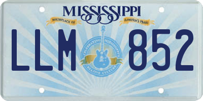 MS license plate LLM852