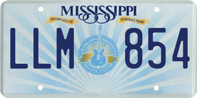MS license plate LLM854
