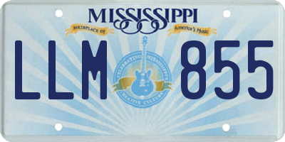 MS license plate LLM855