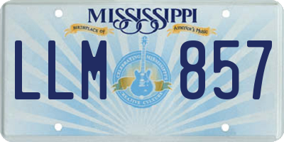 MS license plate LLM857