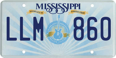 MS license plate LLM860