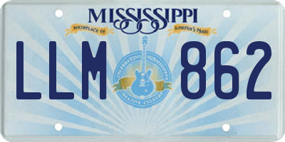 MS license plate LLM862