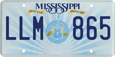 MS license plate LLM865