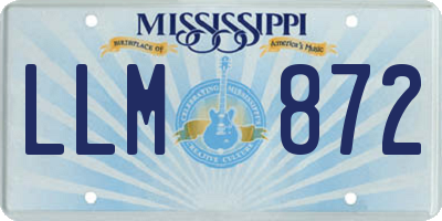 MS license plate LLM872