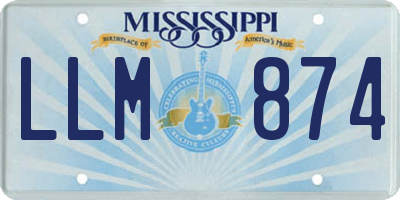 MS license plate LLM874