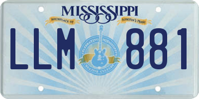 MS license plate LLM881