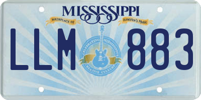 MS license plate LLM883