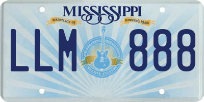 MS license plate LLM888