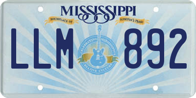 MS license plate LLM892