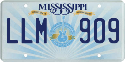 MS license plate LLM909