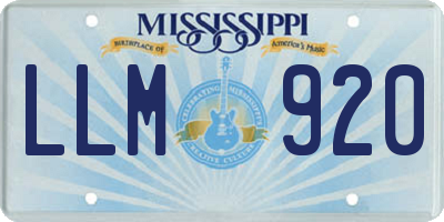 MS license plate LLM920