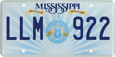 MS license plate LLM922