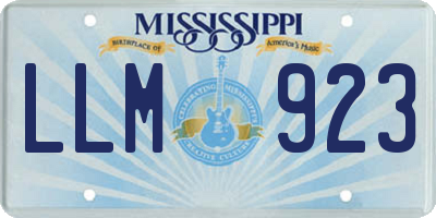 MS license plate LLM923