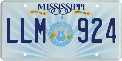 MS license plate LLM924