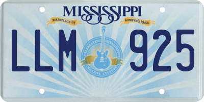 MS license plate LLM925