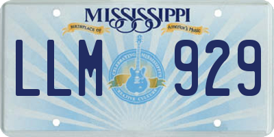 MS license plate LLM929