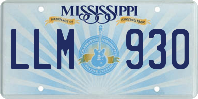 MS license plate LLM930