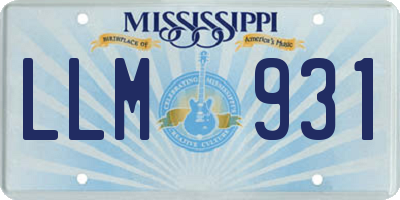 MS license plate LLM931
