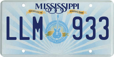MS license plate LLM933