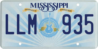 MS license plate LLM935