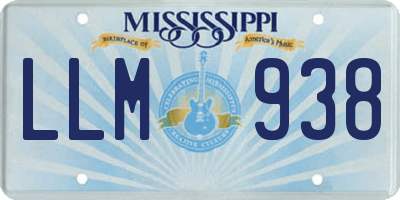 MS license plate LLM938