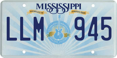 MS license plate LLM945